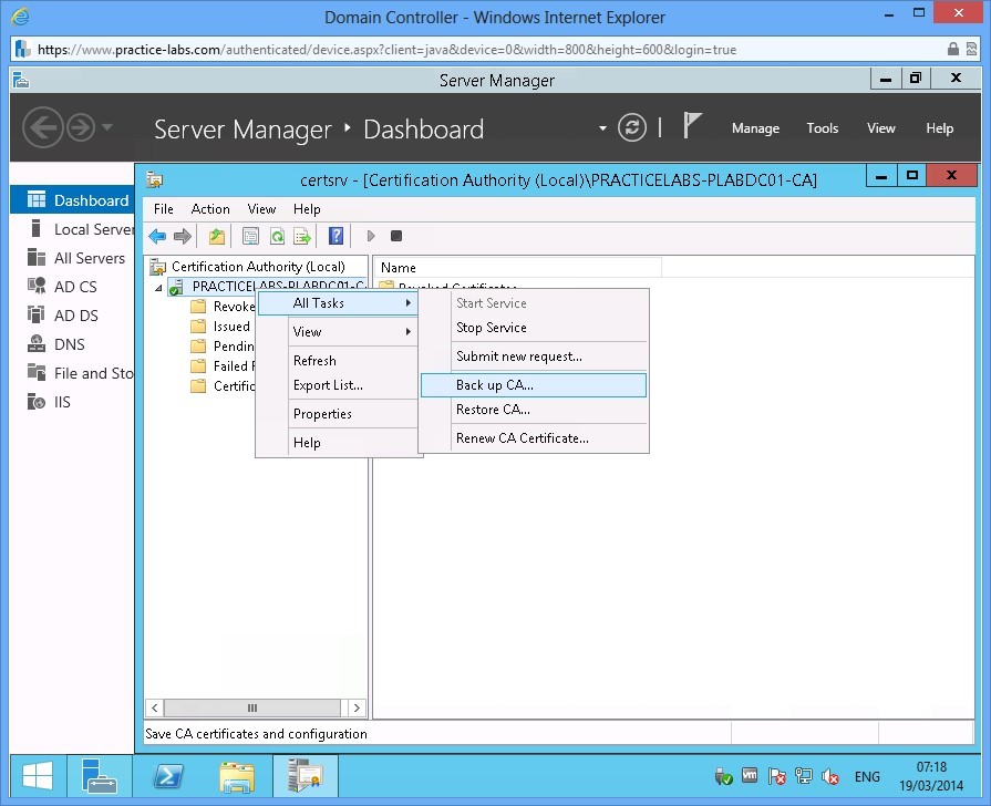 Practice Labs screenshot.